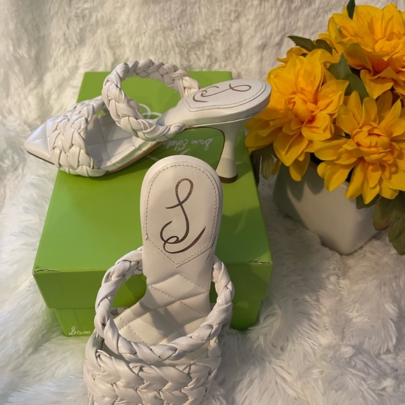 Sam Edelman white, braided sandals size 8 - Picture 10 of 12